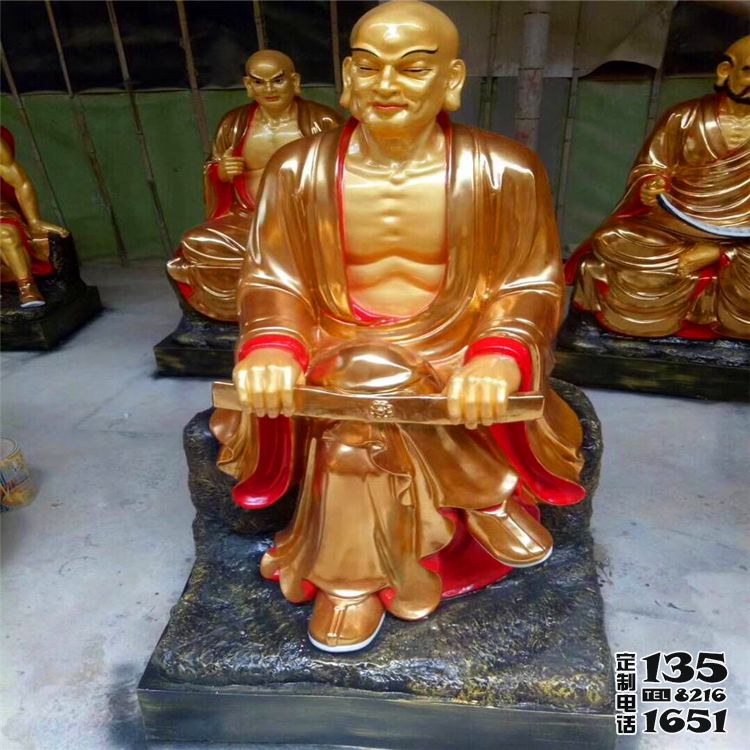 玻璃鋼彩繪寺廟景區(qū)十八羅漢雕塑 玻璃鋼彩繪寺廟景區(qū)十八羅漢雕塑