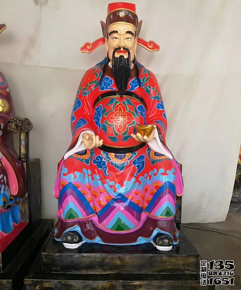 家用招財玻璃鋼彩繪文財神雕塑 家用招財玻璃鋼彩繪文財神雕塑